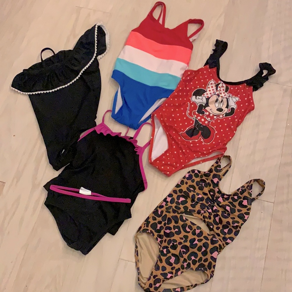 Lot of (5) size 5T girls bathing suits